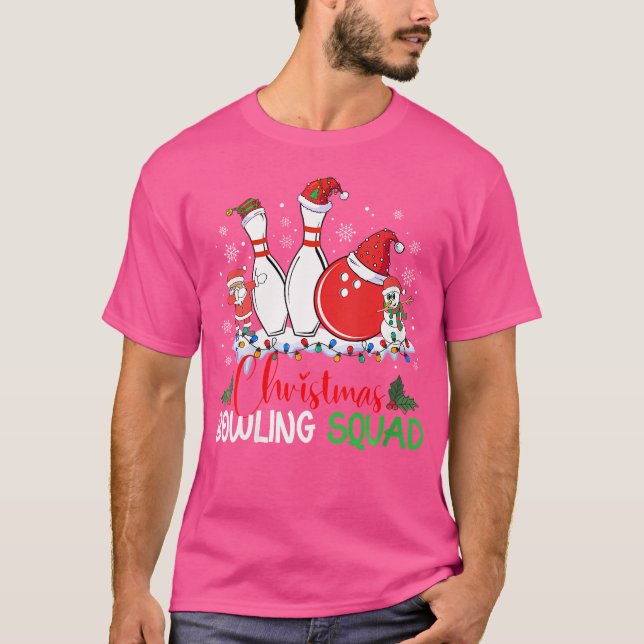 Camiseta Navidades Bowling Squad Xmas enciende Santa Bowlin (Anverso)