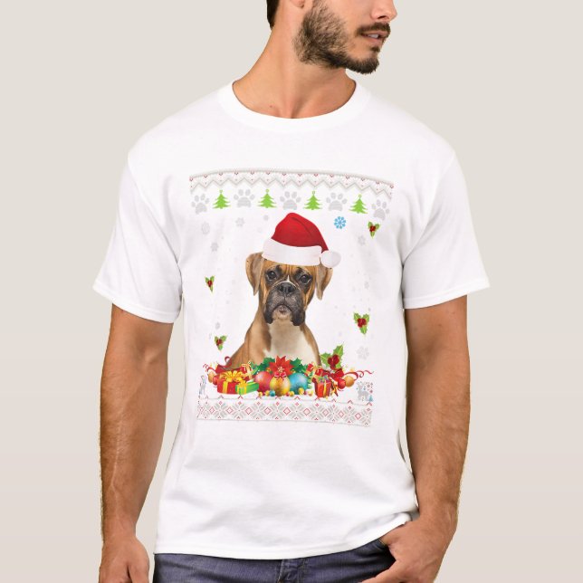 Camiseta Navidades Boxer Dog Ugly Shirt (Anverso)