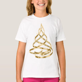 Camiseta Navidades Brillante Cinta Dorada