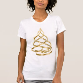 Camiseta Navidades Brillante Cinta Dorada