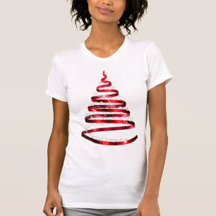 Camiseta Navidades Brillante Cinta Roja