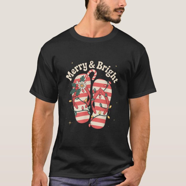 Camiseta Navidades Brillantes En Julio Flip Flops (Anverso)