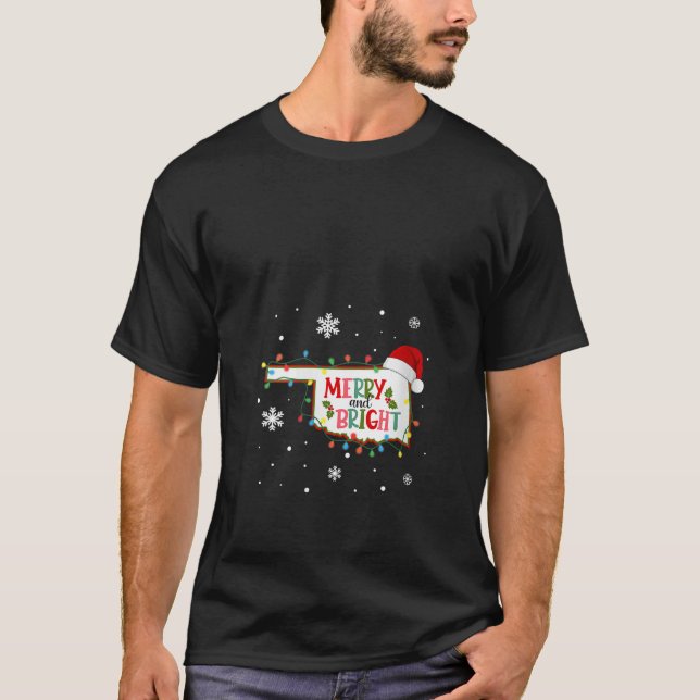 Camiseta Navidades Brillantes Encenden Navidad Oklahoma St (Anverso)