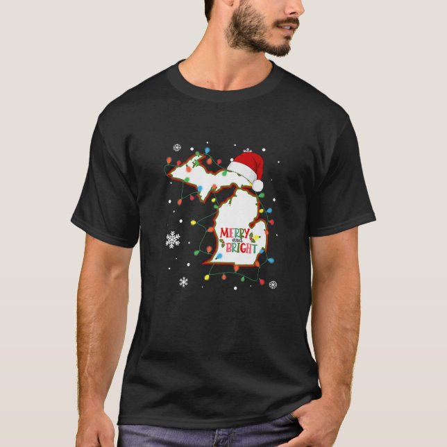 Camiseta Navidades Brillantes Y Cerebros Encenden Navidad M (Anverso)