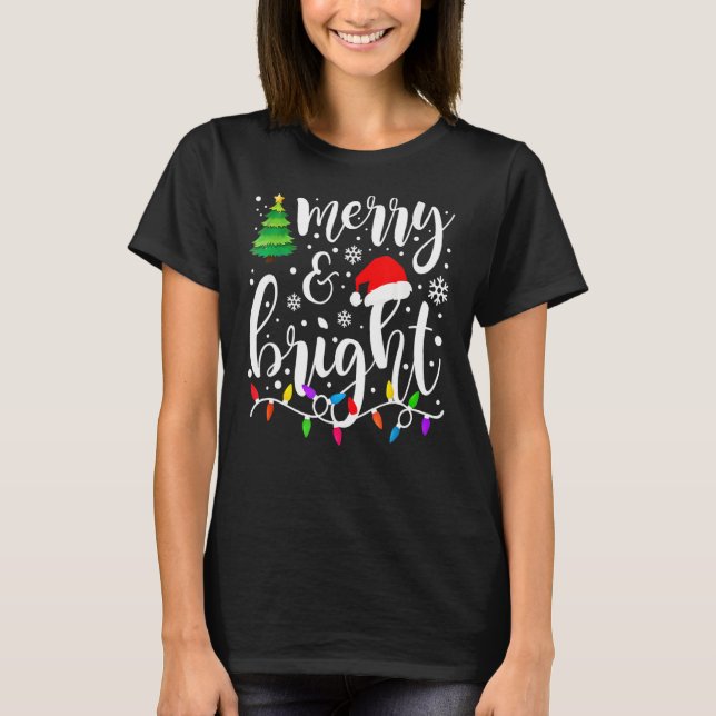 Camiseta Navidades Brillantes Y Cerebros Iluminan La Christ (Anverso)