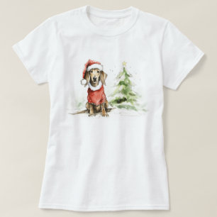Camiseta Navidades brillantes y mugre de perro de Dachshund