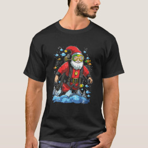 Camiseta Navidades Buceadores De Santa Scuba Buceando En El