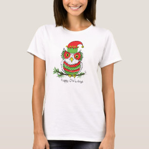 Camiseta Navidades búhos adoran divertida festividad