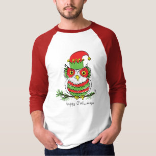 Camiseta Navidades búhos adoran divertida festividad