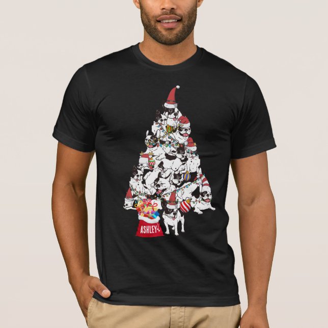Camiseta Navidades Bulldog francés Perro cachorro (Anverso)