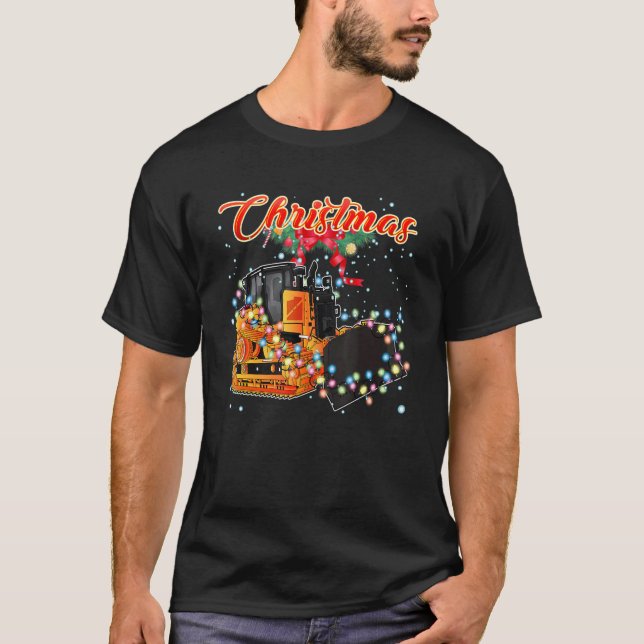 Camiseta Navidades bulldozer con luces Navidades (Anverso)