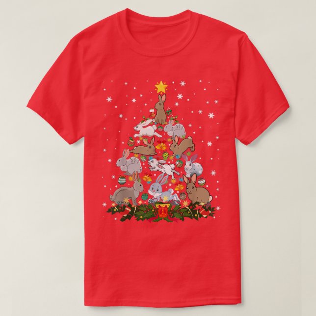 Camiseta Navidades Bunny Tree Funny Rabbit Lover Xmas Decor (Diseño del anverso)