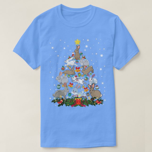 Camiseta Navidades Bunny Tree Funny Rabbit Lover Xmas Decor (Diseño del anverso)