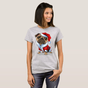 Camiseta Navidades burdos Pug Santa Suit
