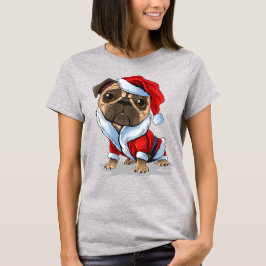 Camiseta Navidades burdos Pug Santa Suit