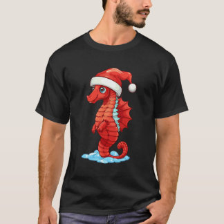 Camiseta Navidades caballitos de mar Santa Hat divertidos n
