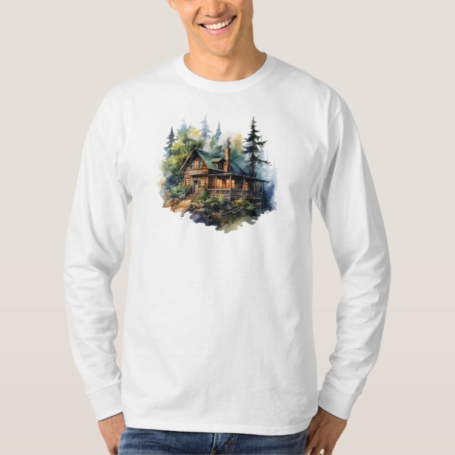 Camiseta Navidades Cabin Long Sleeve T-Shirt (Anverso)