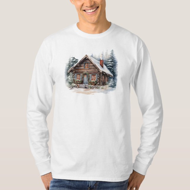 Camiseta Navidades Cabin Long Sleeve T-Shirt (Anverso)