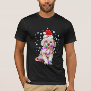 Camiseta Navidades Cachorro maltés ligero
