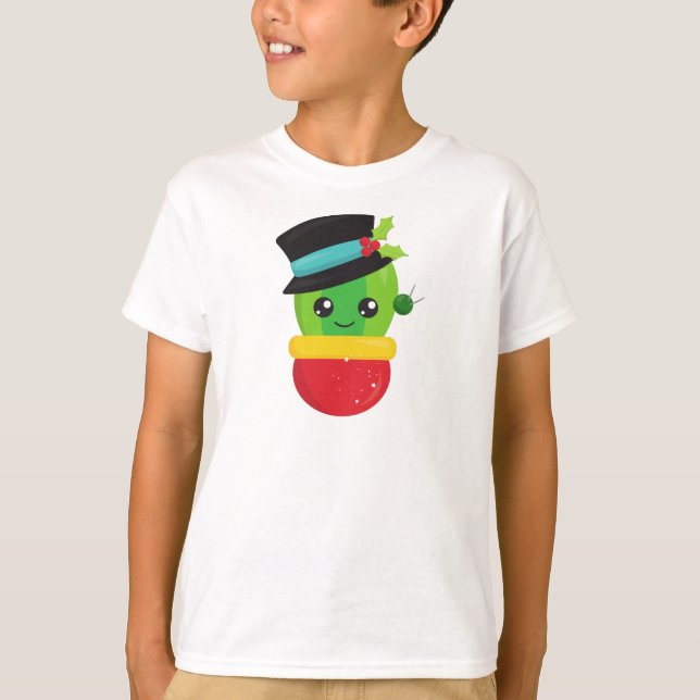 Camiseta Navidades Cactus, Cute Cactus, Gorra, Mistletoe (Anverso)