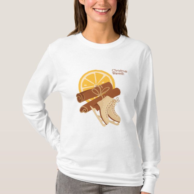 Camiseta Navidades Calentadores Cinnamon y Patines De Hielo (Anverso)
