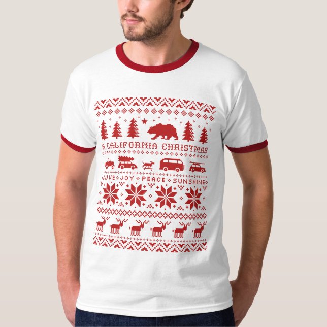 Camiseta Navidades californianos adorables añoran diversión (Anverso)