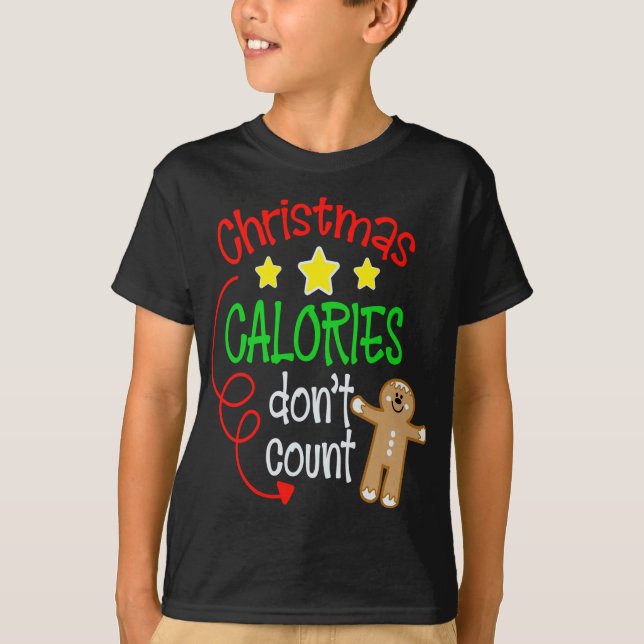 Camiseta Navidades calorías no cuentan - divertido jengibre (Anverso)