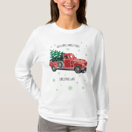 Camiseta Navidades Camión de época con copos de nieve