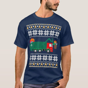 Camiseta Navidades Camiones Niños entregan basura divertida
