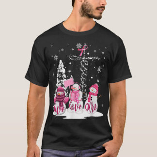 Camiseta Navidades Cáncer de Mama Cure Snowman Chr