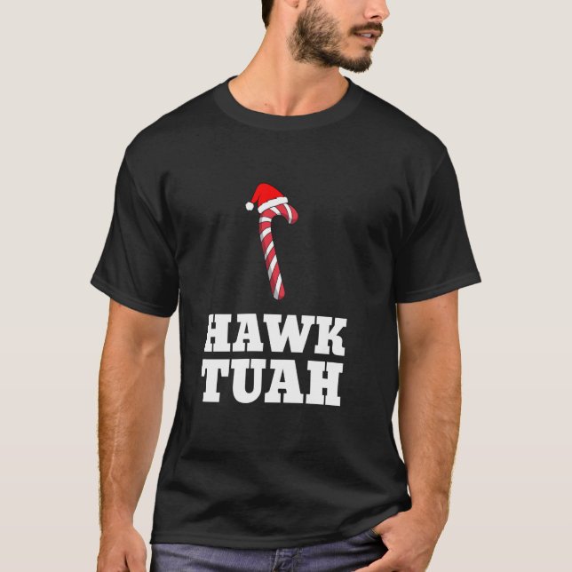 Camiseta Navidades Candy Cane Hawk Tuah Escupiendo A Ese Th (Anverso)