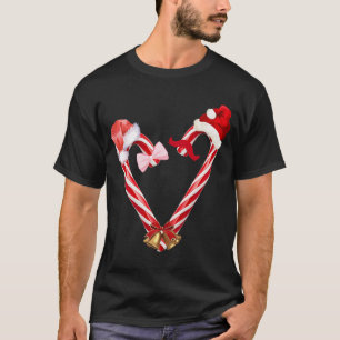 Camiseta Navidades Candy Cane Heart para hombres mujeres no