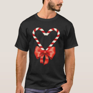 Camiseta Navidades Candy Cane Heart Para Niños Hombres Muje