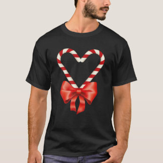 Camiseta Navidades Candy Cane Heart Para Niños Hombres Muje