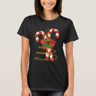 Camiseta Navidades Candy Cane ilumina a Chris moro y brilla