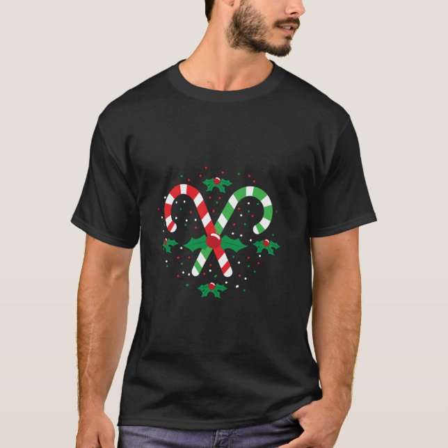 Camiseta Navidades Candy Cane Navidades Dulce Feliz Cristo (Anverso)