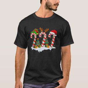 Camiseta Navidades Candy Cane Santa USA Bandera Navidad Niñ