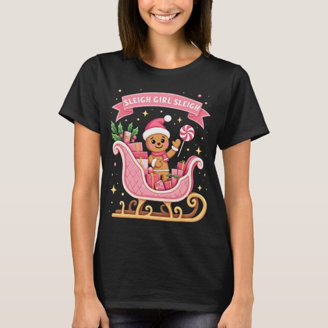 Camiseta Navidades Candy Sleigh Chica Gingerbread Holiday (Anverso)