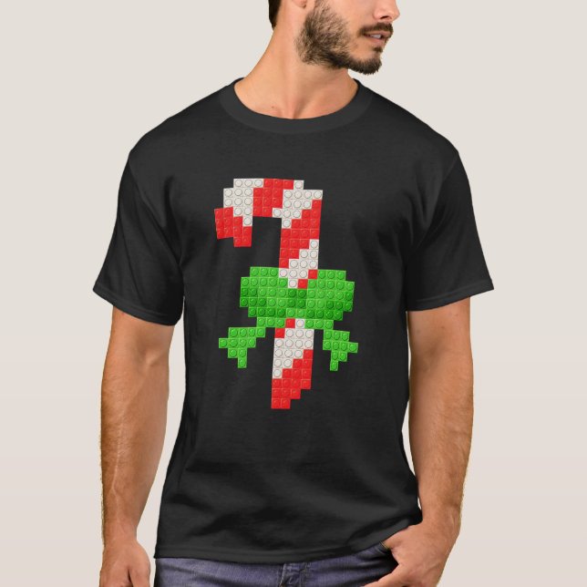 Camiseta Navidades Candycane Master Builder Block Brick Bui (Anverso)
