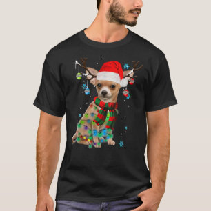 Camiseta Navidades caninos de reno de Chihuahua iluminan di