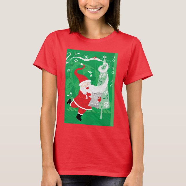 Camiseta Navidades, cantando y bailando Santa Claus (Anverso)