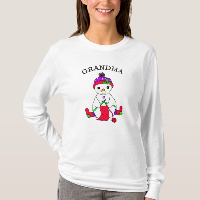 Camiseta Navidades caprichosos de la abuela Snowman (Anverso)
