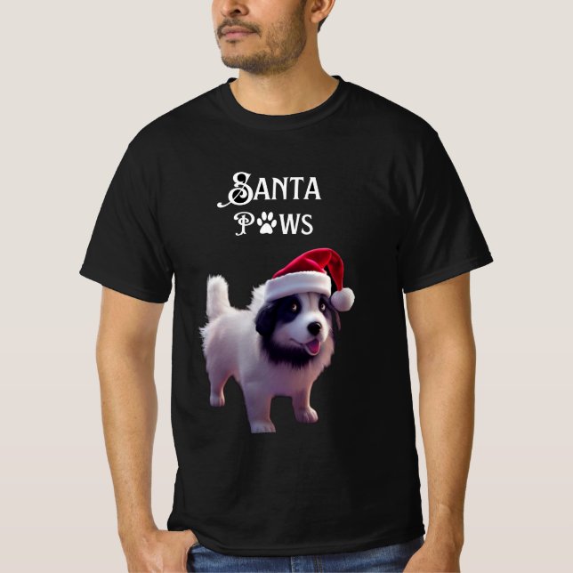 Camiseta Navidades caprichosos Santa Paws Dog (Anverso)