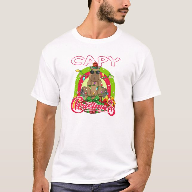Camiseta Navidades capy Navidades divertidos del capibara (Anverso)