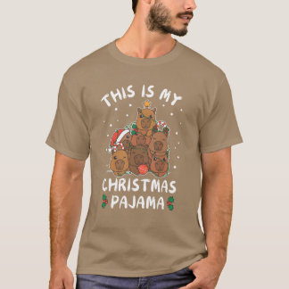 Camiseta Navidades Capybara Navidades Pajamas retro