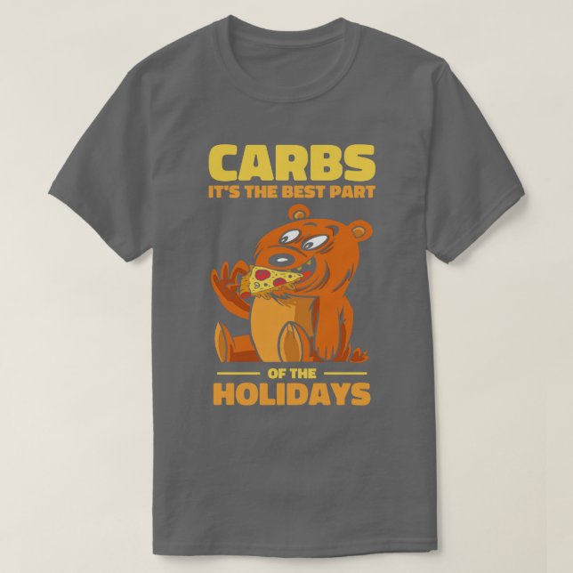 Camiseta Navidades Carbohidratos Festividades Pizza Comida  (Diseño del anverso)