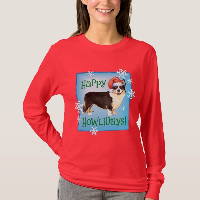 Camiseta Navidades Cardigan Welsh Corgi (Anverso)