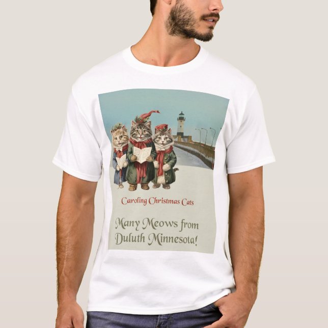 Camiseta Navidades cargando gatos Duluth Minnesota (Anverso)