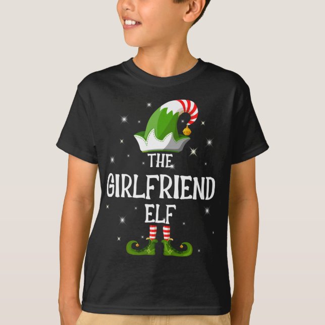 Camiseta Navidades casados con la familia Girlfriend Elf (Anverso)