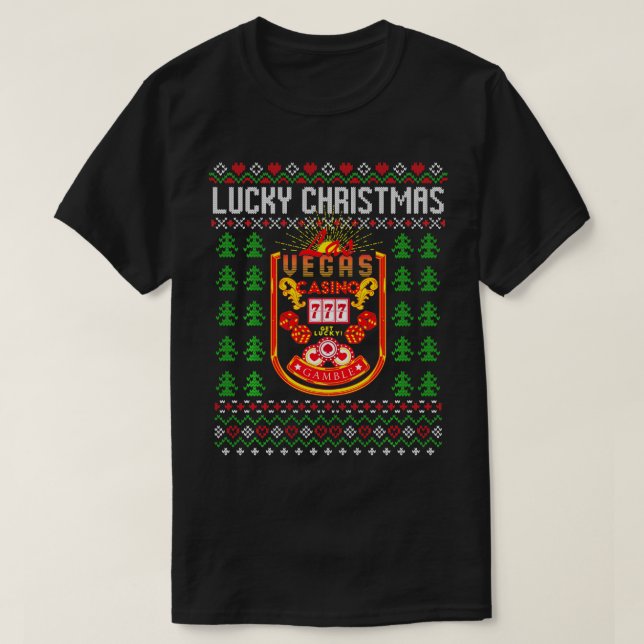 Camiseta Navidades Casino Poker Gambling Las Vegas Ugly Xma (Diseño del anverso)